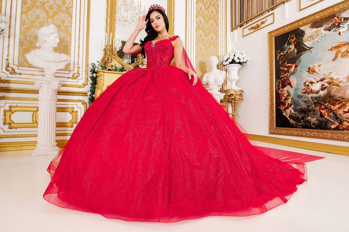 Cape Sleeve Ball Gown by Cinderella Couture 8270J - product image 6