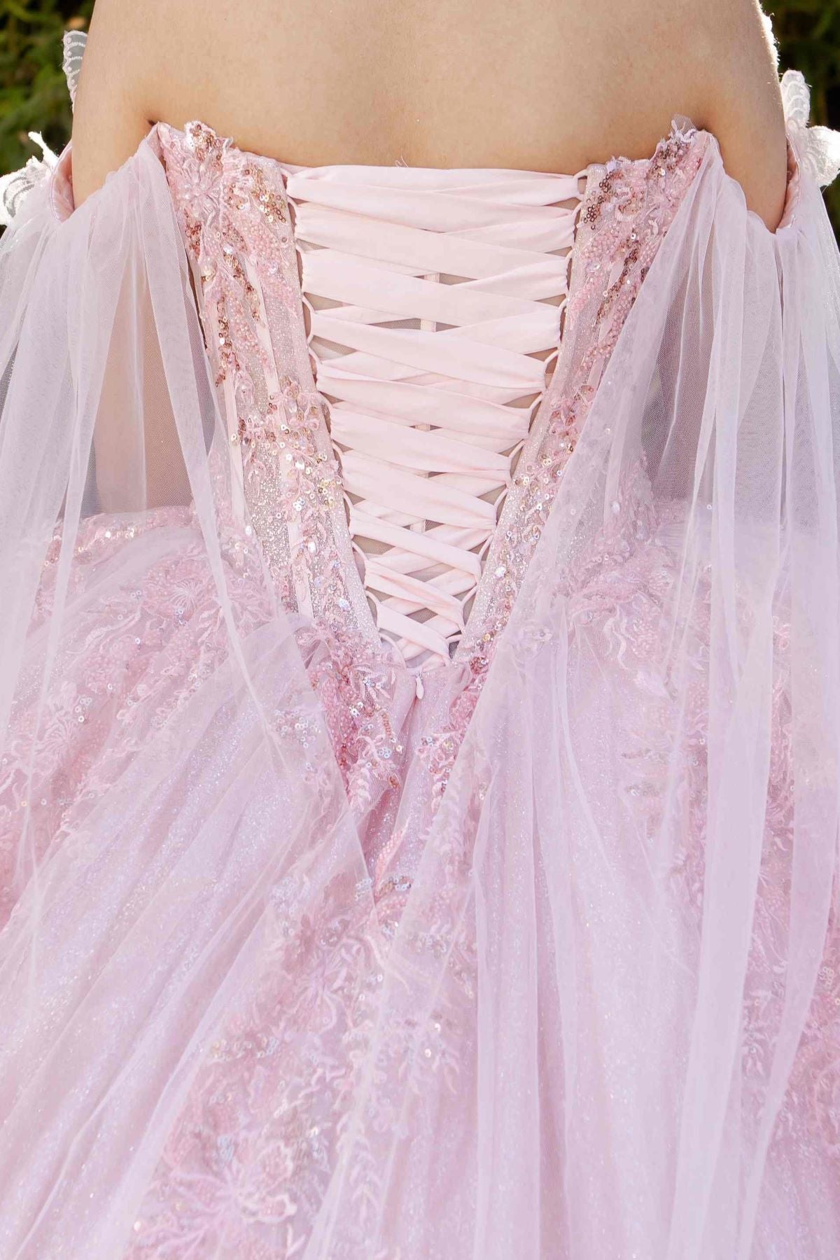 Cape Sleeve Ball Gown by Cinderella Couture 8270J - product image 11