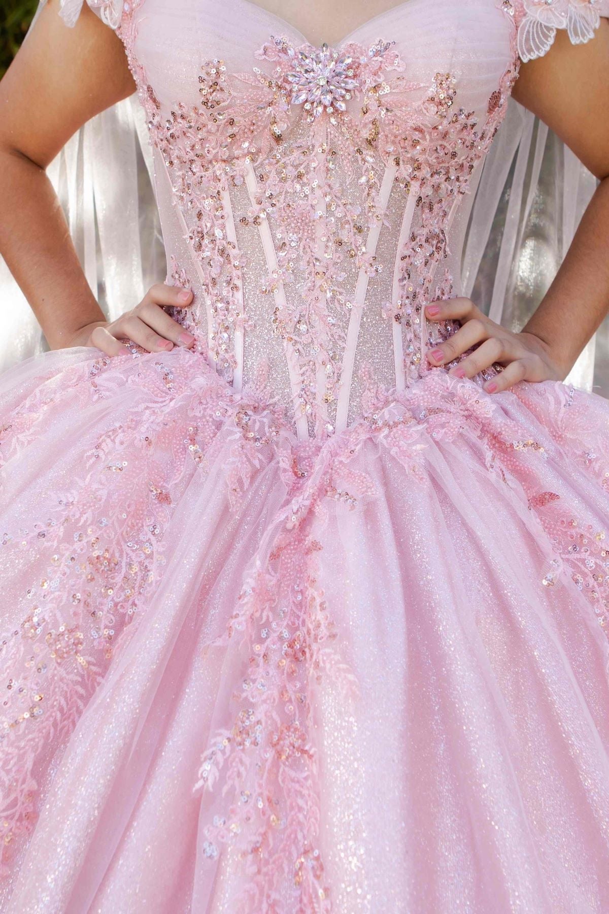 Cape Sleeve Ball Gown by Cinderella Couture 8270J - product image 10