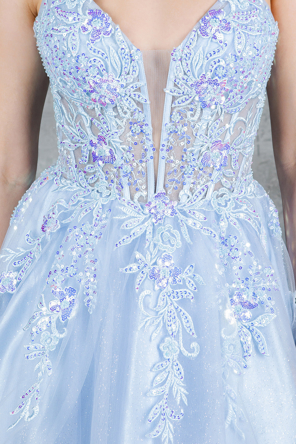Applique Short V-Neck Dress by Cinderella Couture 8298J - product image 14