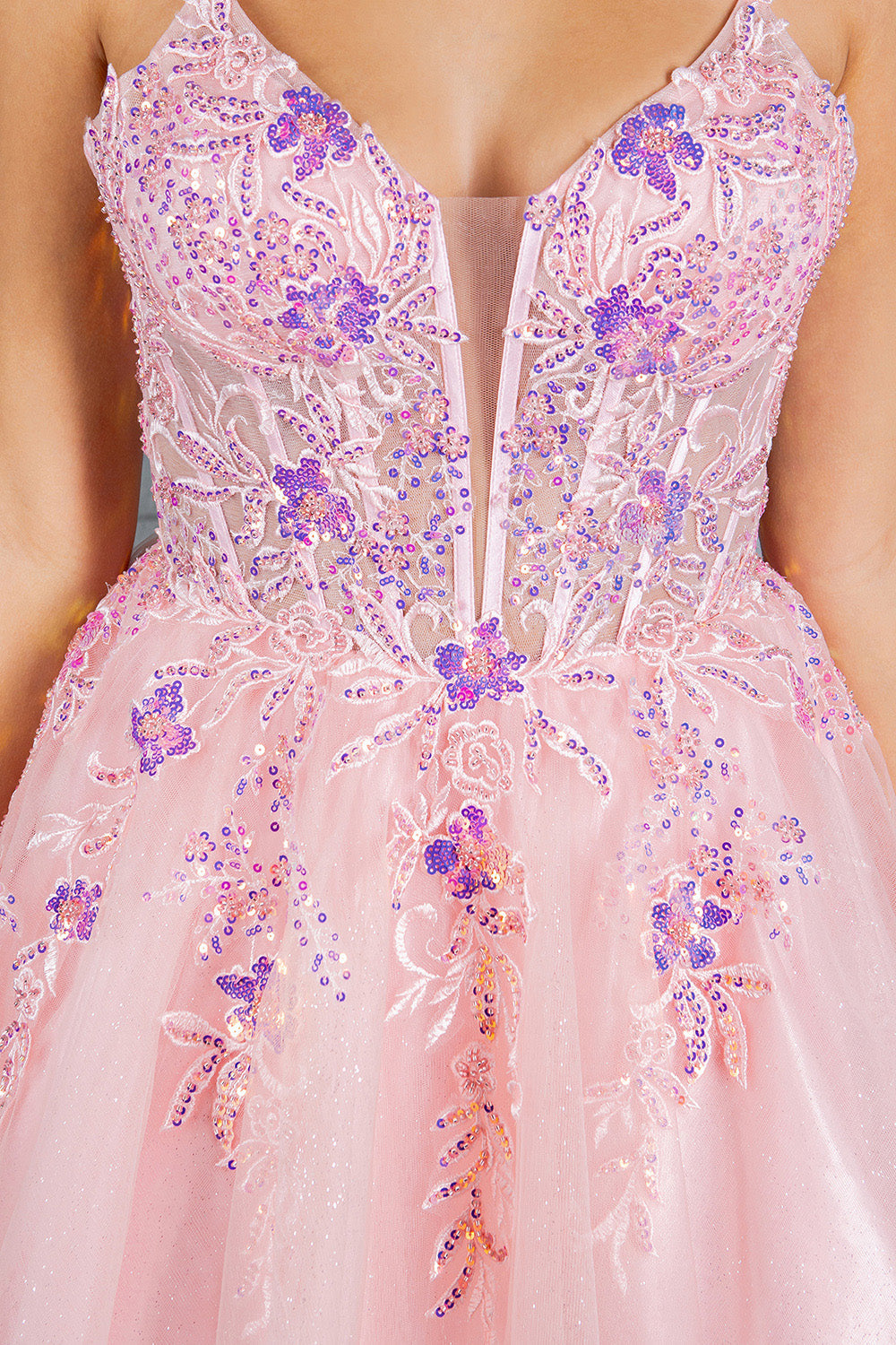 Applique Short V-Neck Dress by Cinderella Couture 8298J - product image 9