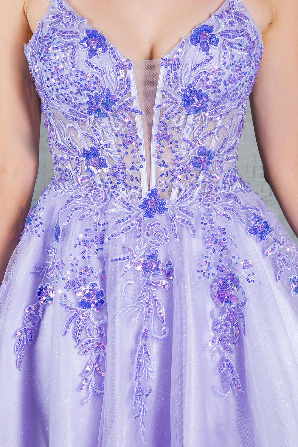 Applique Short V-Neck Dress by Cinderella Couture 8298J - product image 30