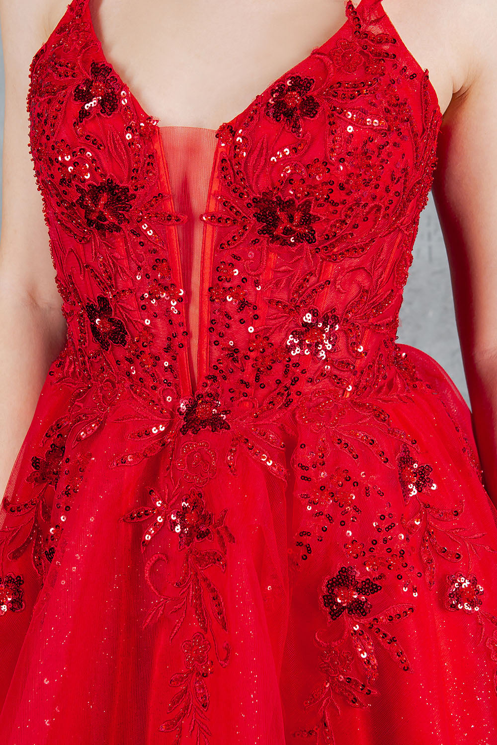 Applique Short V-Neck Dress by Cinderella Couture 8298J - product image 19