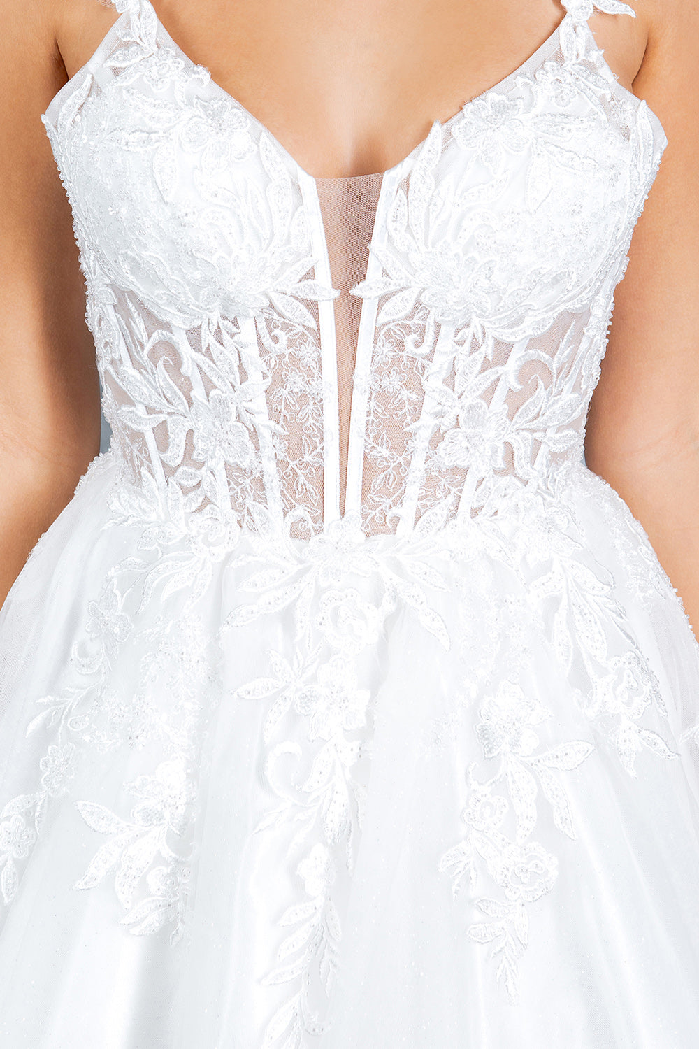 Applique Short V-Neck Dress by Cinderella Couture 8298J - product image 3