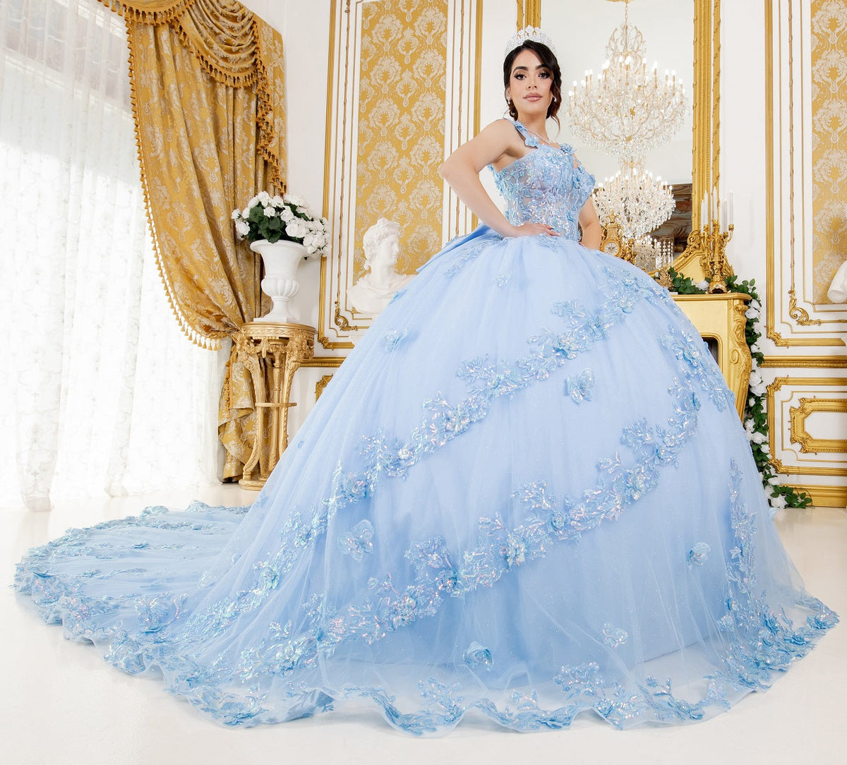 Applique Sleeveless Ball Gown by Cinderella Couture 8310J - product image 5
