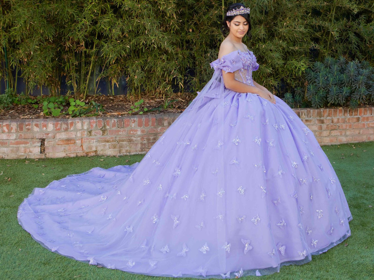 Cape Sleeve Ball Gown by Cinderella Couture 8350J - product image 13