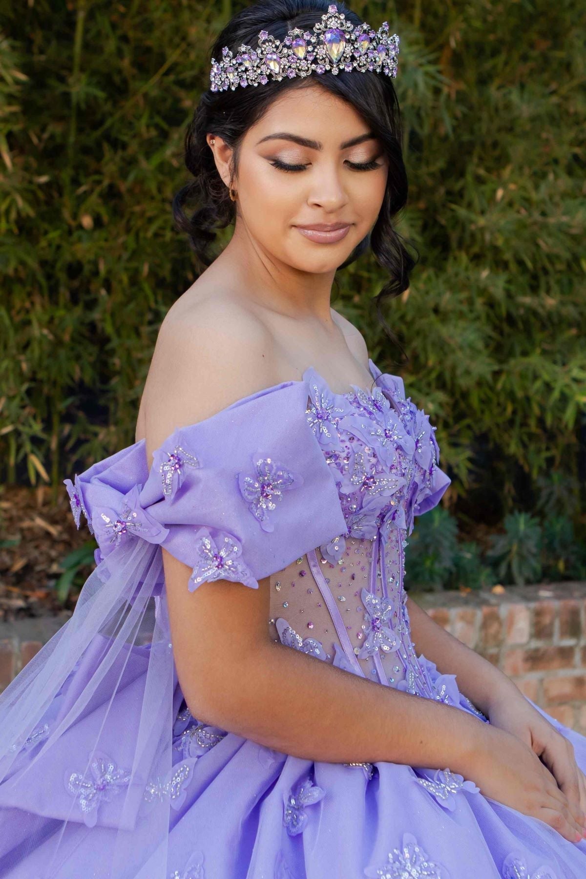 Cape Sleeve Ball Gown by Cinderella Couture 8350J - product image 11