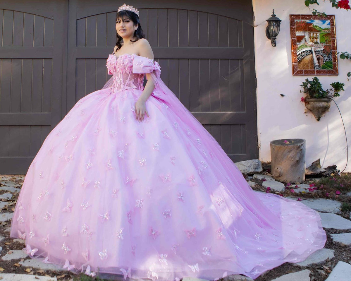 Cape Sleeve Ball Gown by Cinderella Couture 8350J - product image 6
