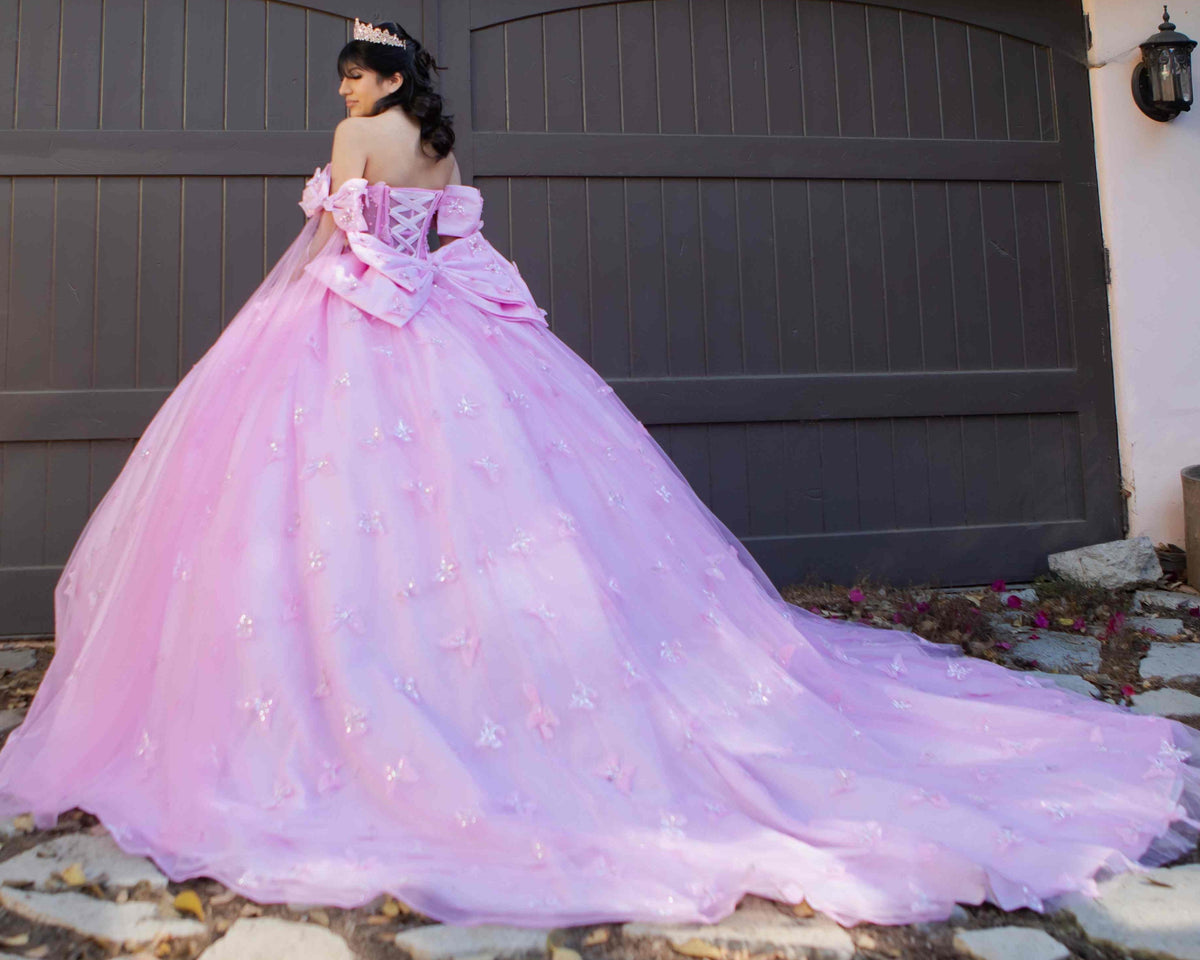 Cape Sleeve Ball Gown by Cinderella Couture 8350J - product image 2