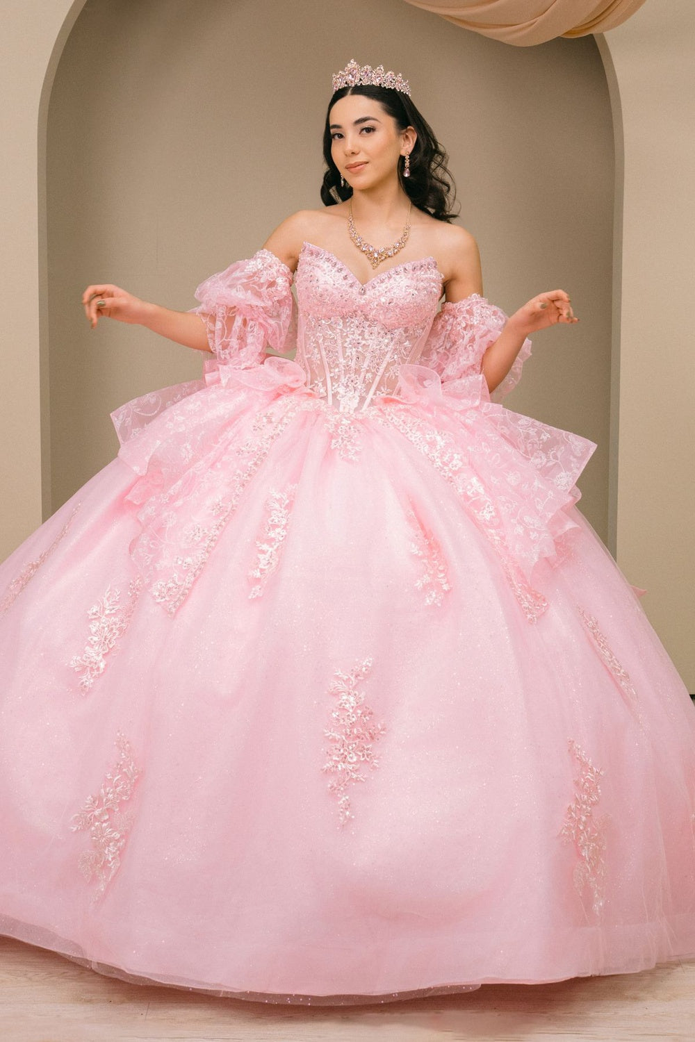 Lace Strapless Ball Gown by Cinderella Couture 8535JQ - product image 1