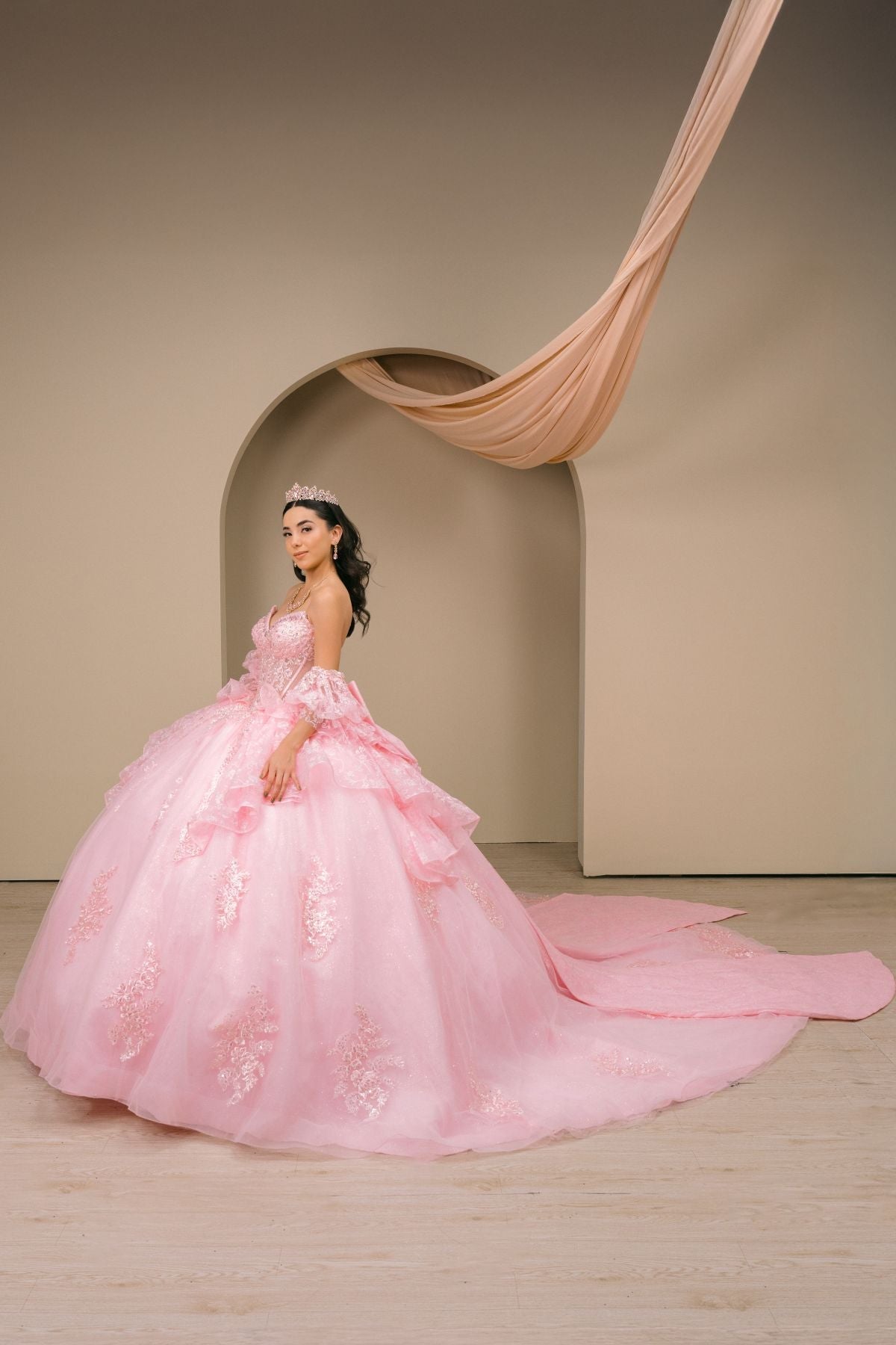Lace Strapless Ball Gown by Cinderella Couture 8535JQ - product image 5