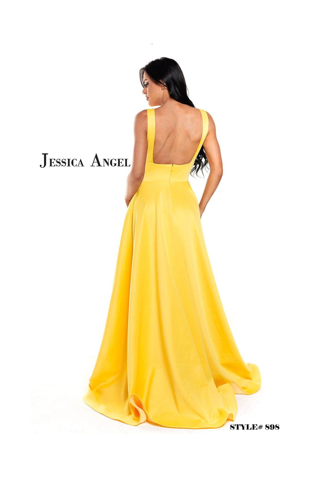 Scuba V-Neck A-line Gown by Jessica Angel 898