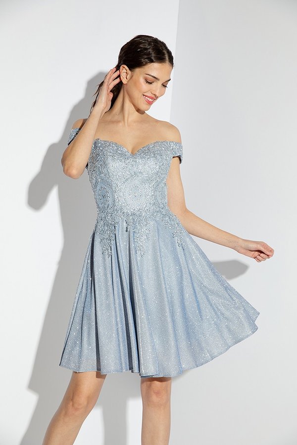 Glitter Short Off Shoulder A-line Dress by Eureka 9366 - product image 1