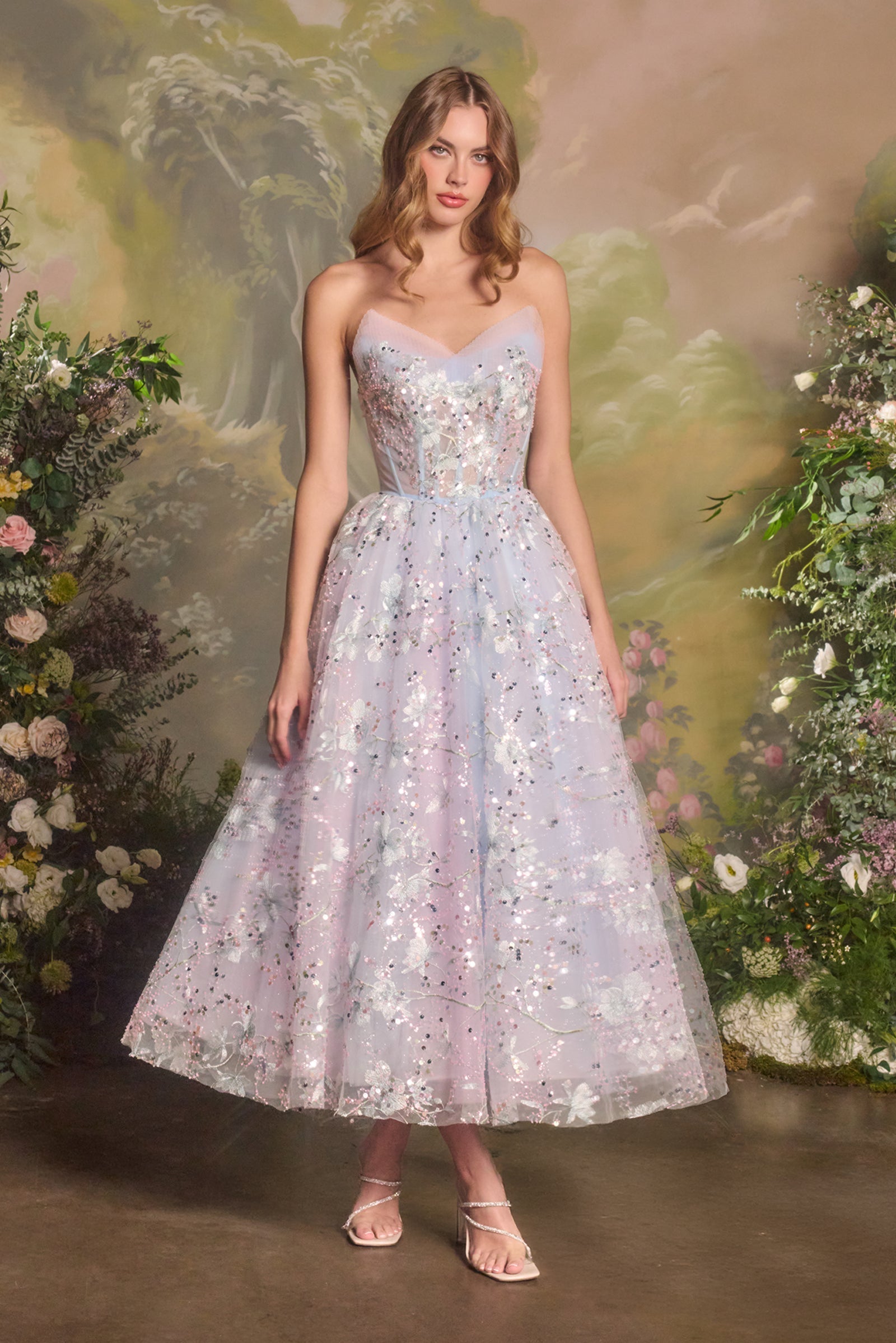 Strapless Tea Length Dress by Andrea and Leo A1485 - product image 1