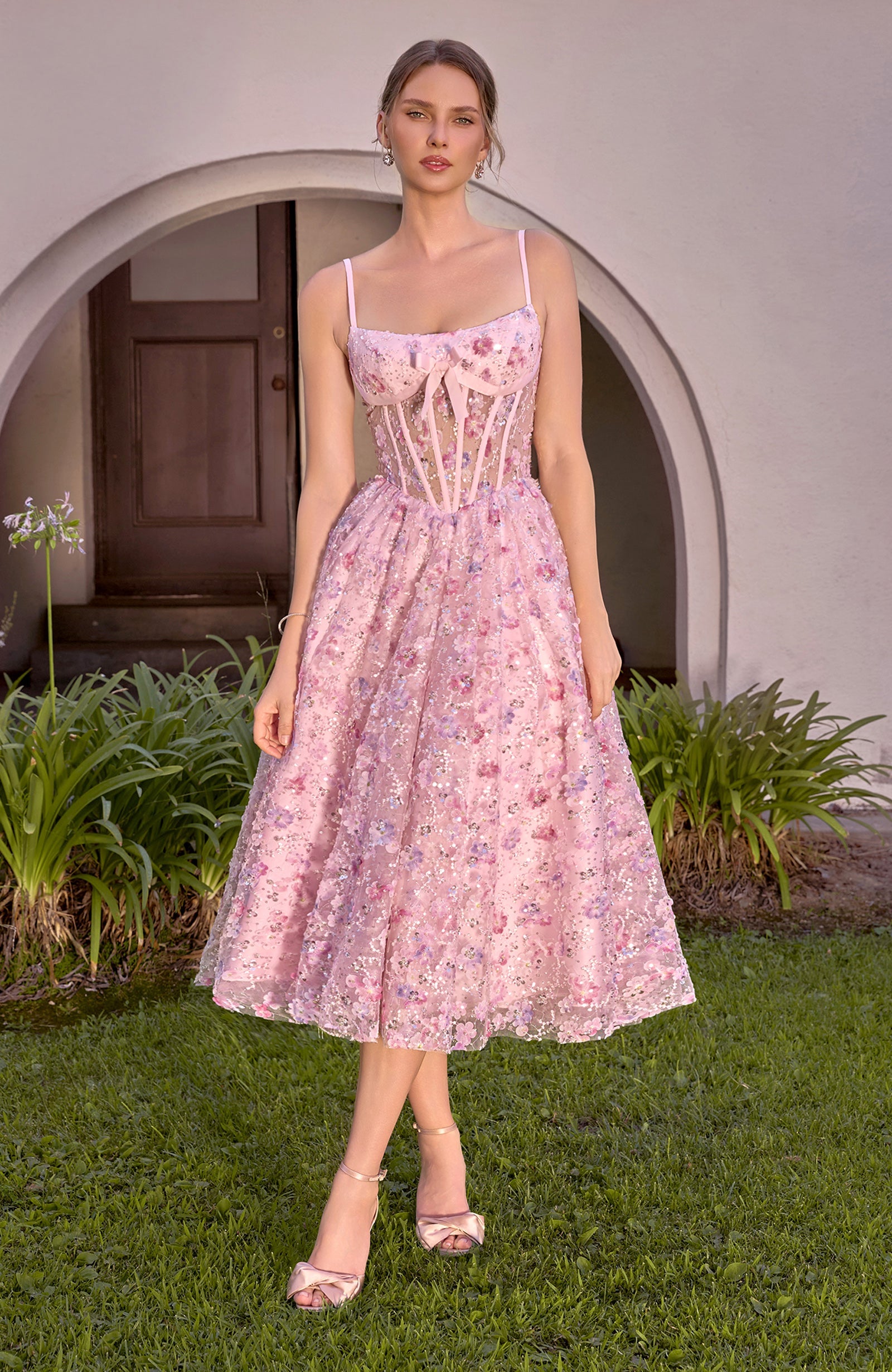 Sleeveless Tea Length Dress by Andrea and Leo A1523 - product image 1