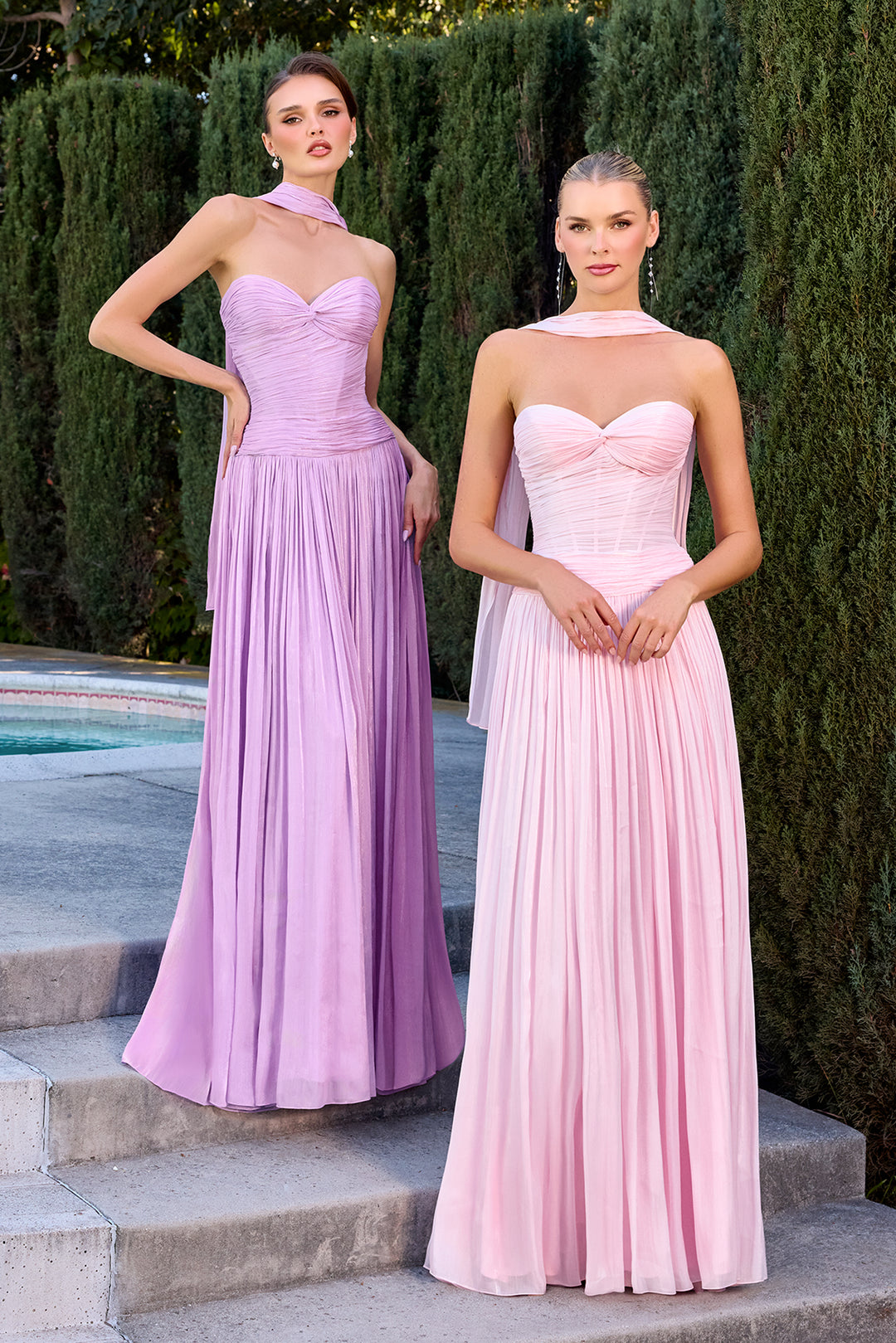 Chiffon Strapless A-line Gown by Ladivine CD414 - image 7