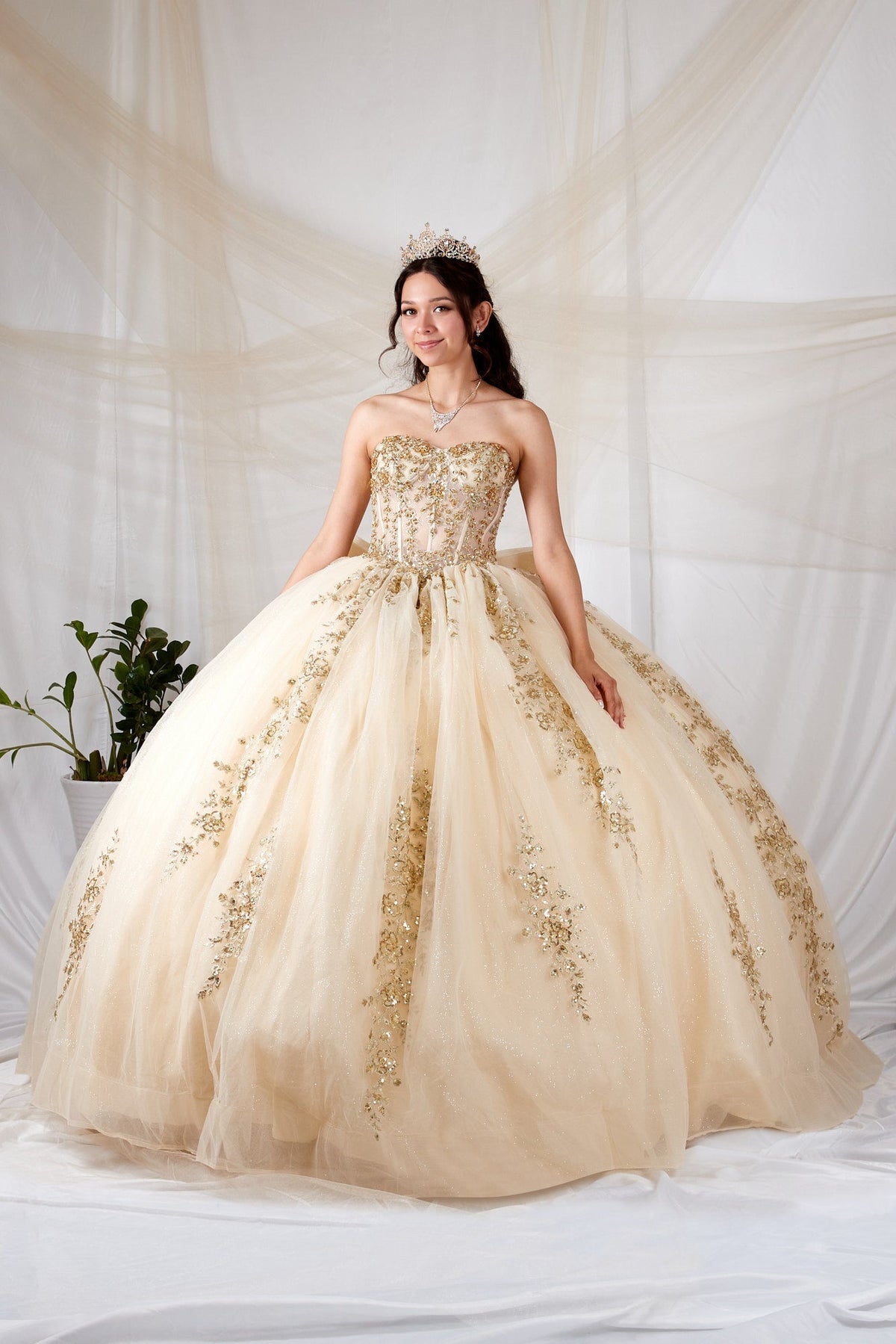 Applique Strapless Ball Gown by Calla SCL-30041 - product image 8