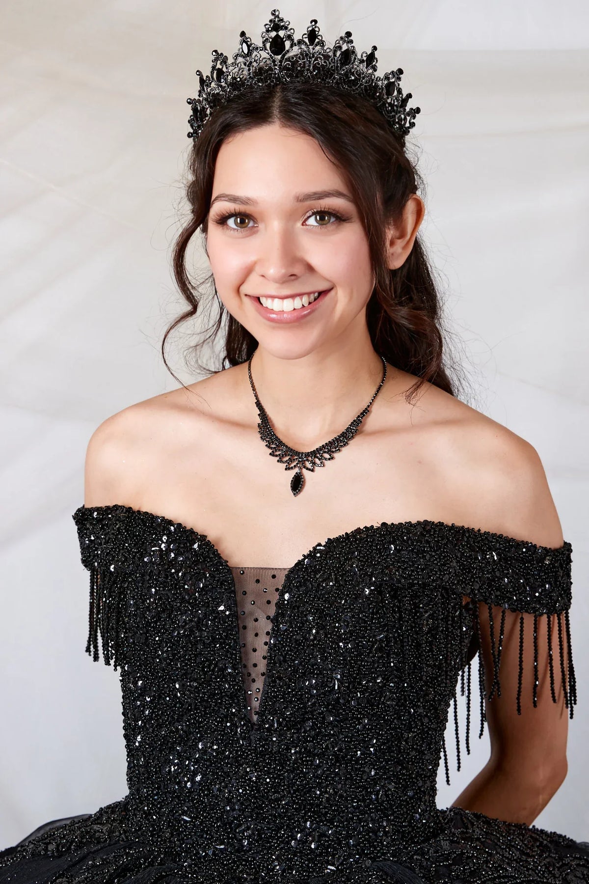 Off Shoulder Fringe Ball Gown by Calla SCL-30033 - product image 3