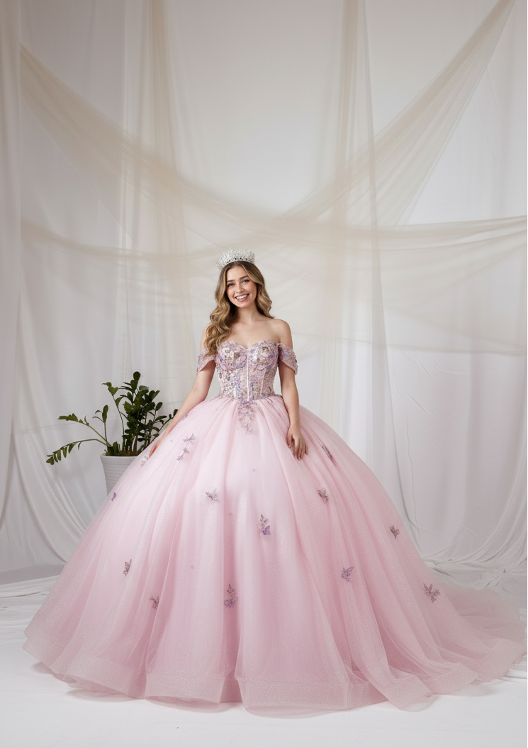 Applique Off Shoulder Bow Ball Gown by Calla SCL-30035 - product image 5