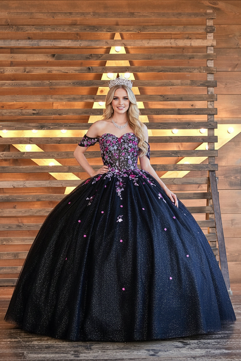 Applique Off Shoulder Bow Ball Gown by Calla SCL-30035 - product image 7