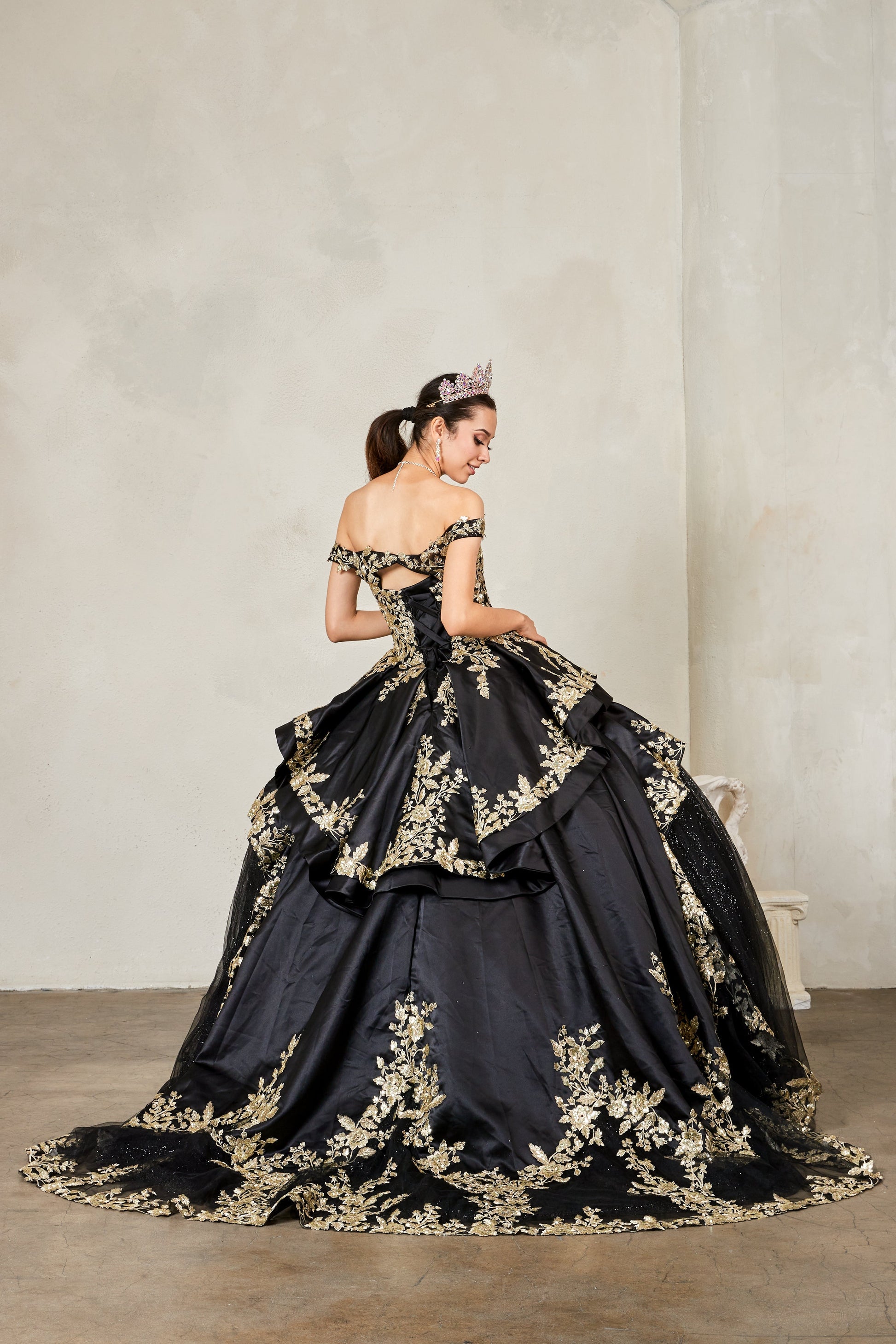 Applique Off Shoulder Ball Gown by Calla SCL-30020 - product image 5