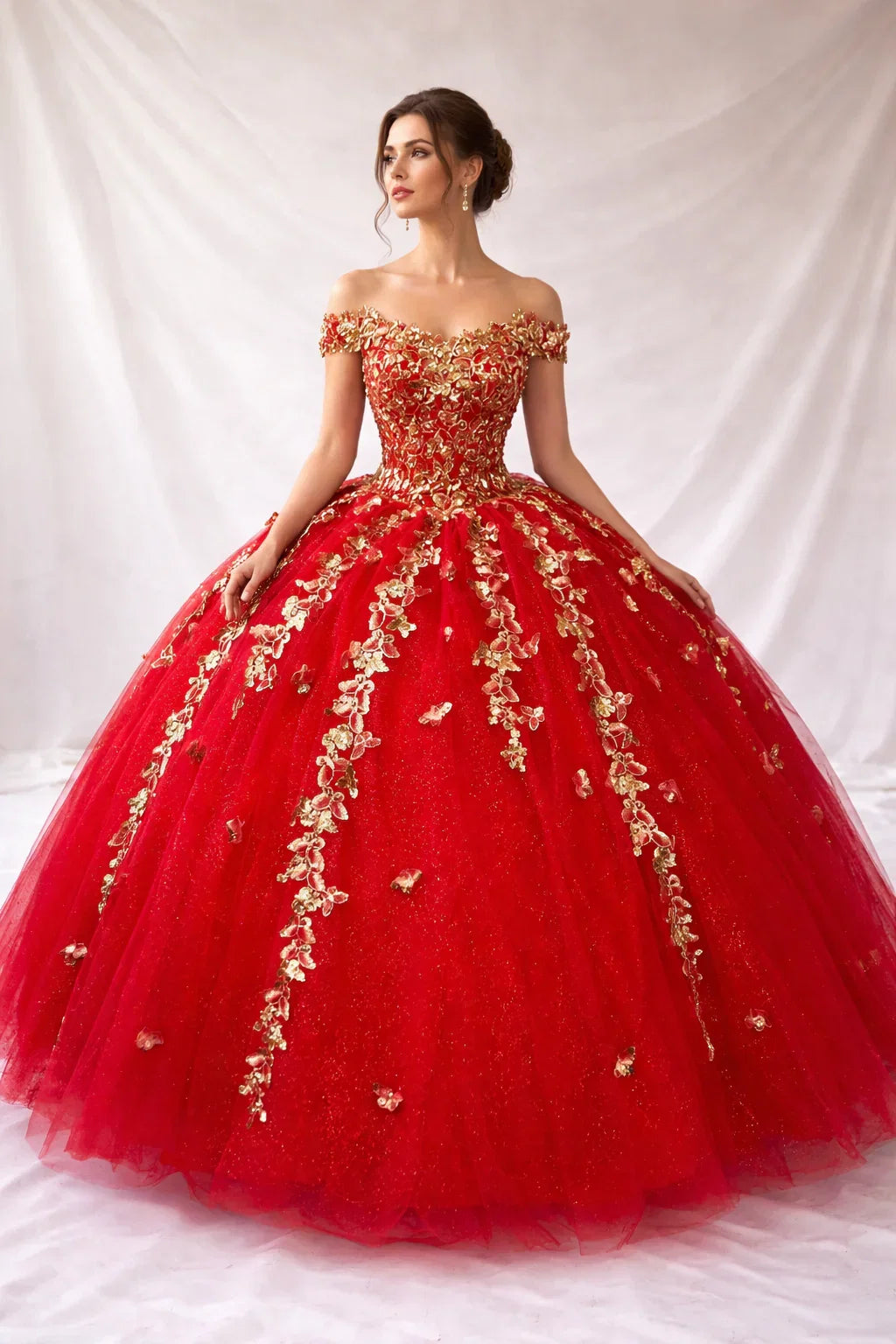 3D Butterfly Off Shoulder Ball Gown by Calla SCL-30021 - product image 3