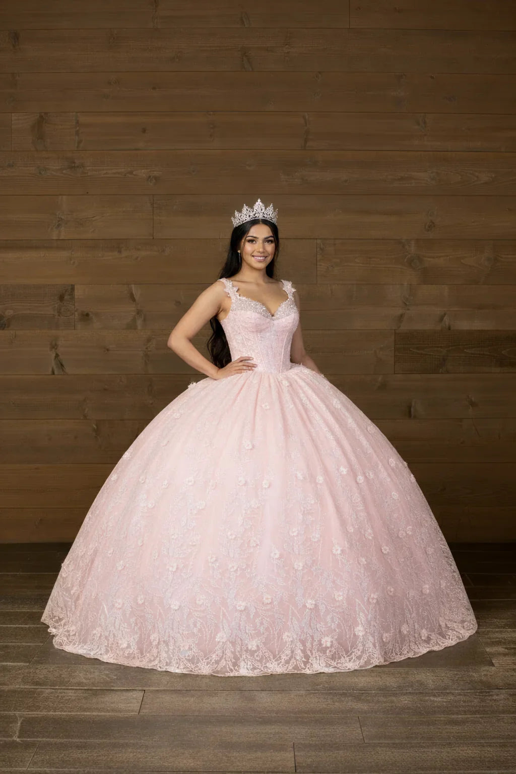3D Floral V-Neck Tiered Ball Gown by Calla SCL-30029 - product image 5