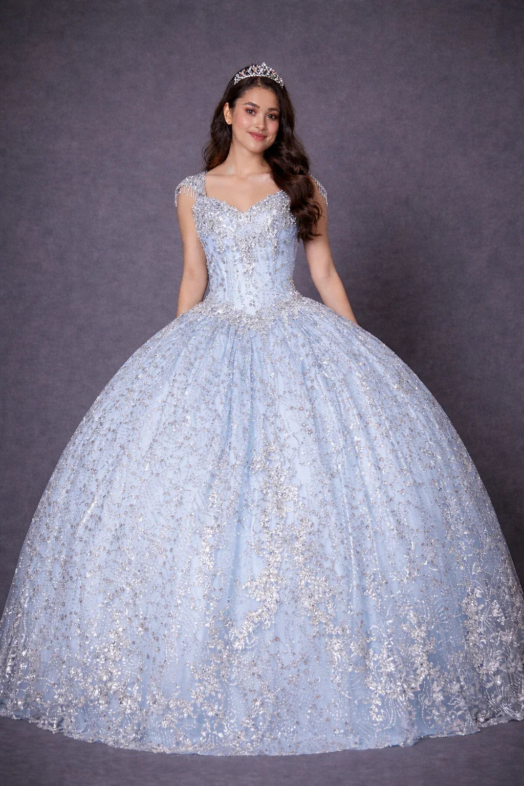 Applique Cap Sleeve Ball Gown by Calla KY-73309 - product image 6