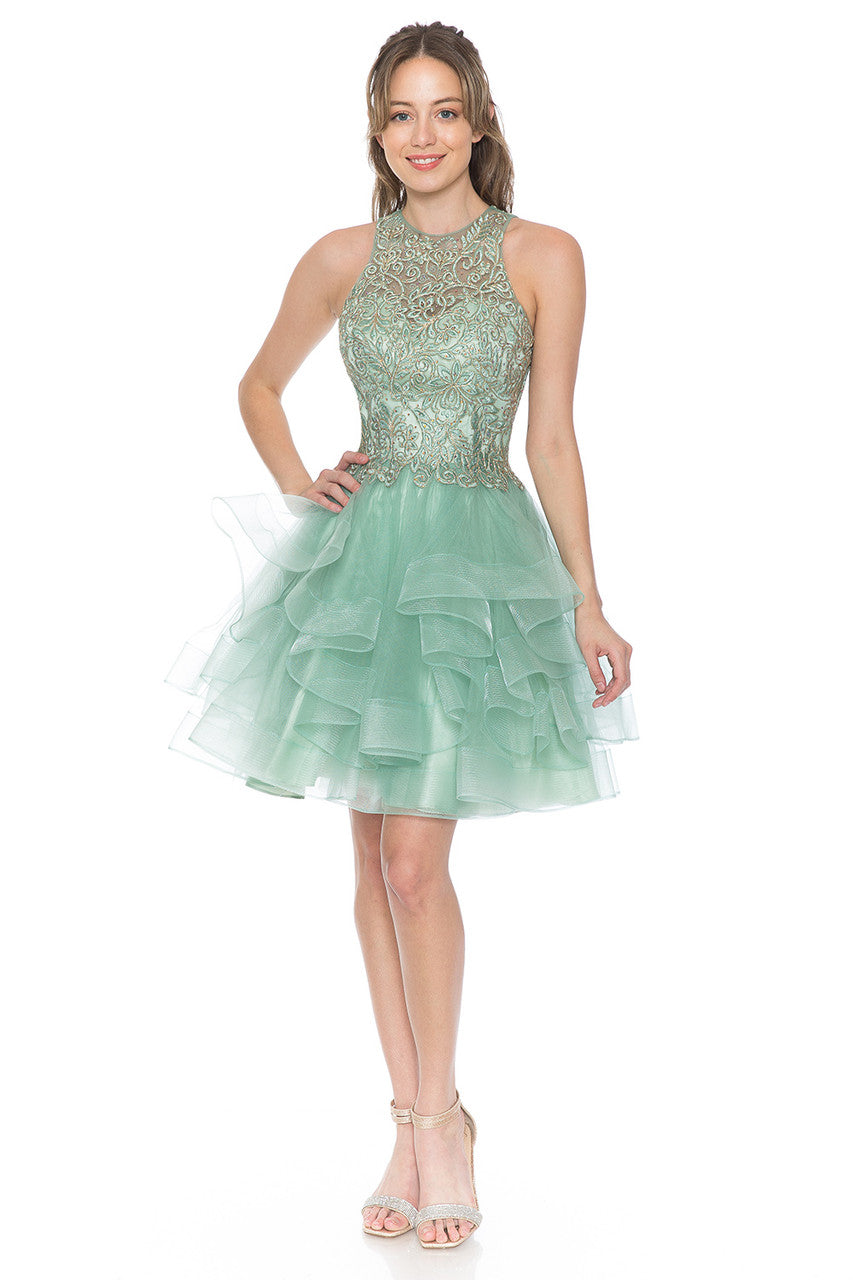 Short Halter Tiered Dress by Lenovia 8163 - product image 2