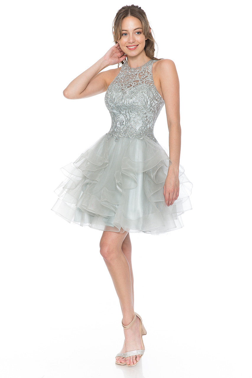 Short Halter Tiered Dress by Lenovia 8163 - product image 3