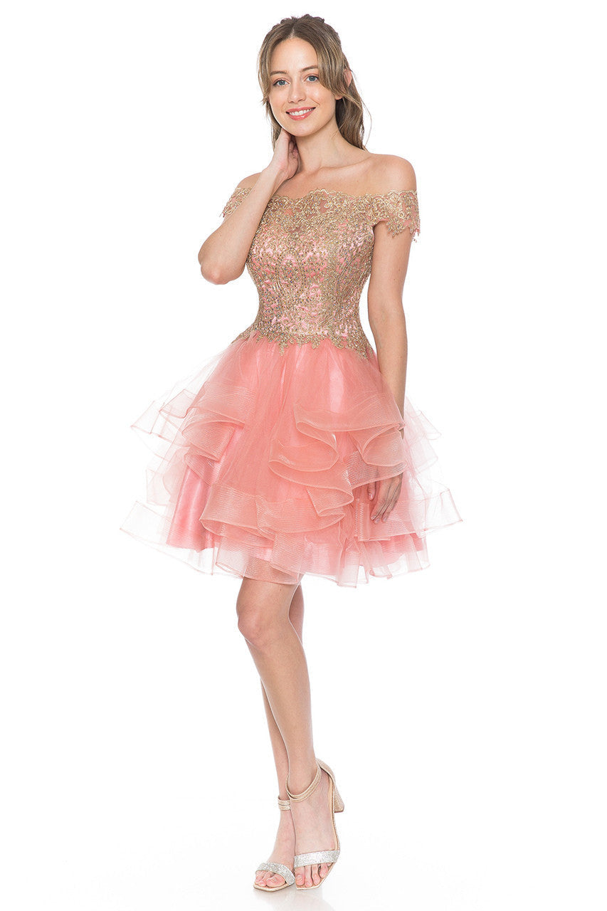 Short Off Shoulder Tiered Dress by Lenovia 8151 - product image 2