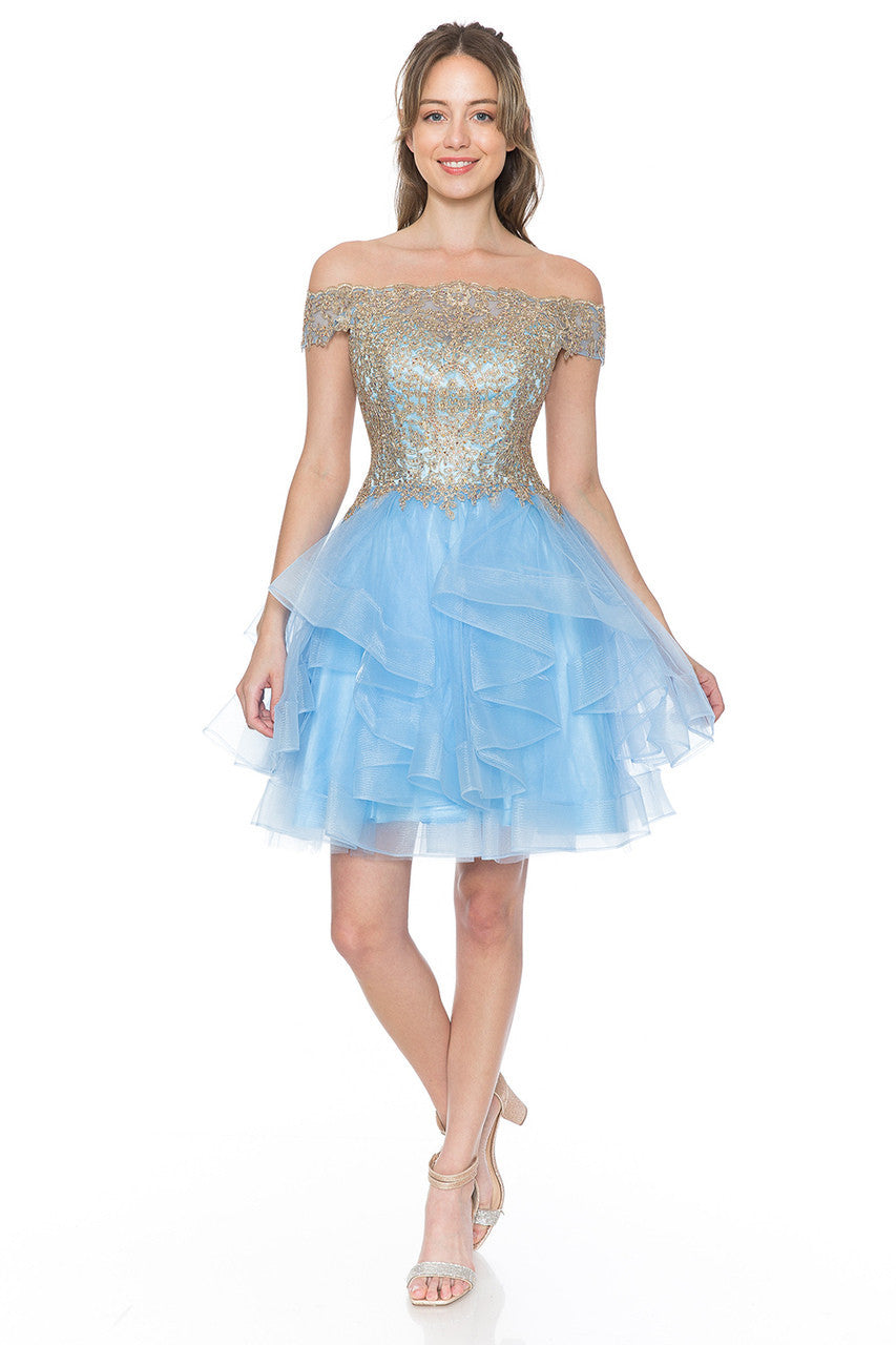 Short Off Shoulder Tiered Dress by Lenovia 8151 - product image 5