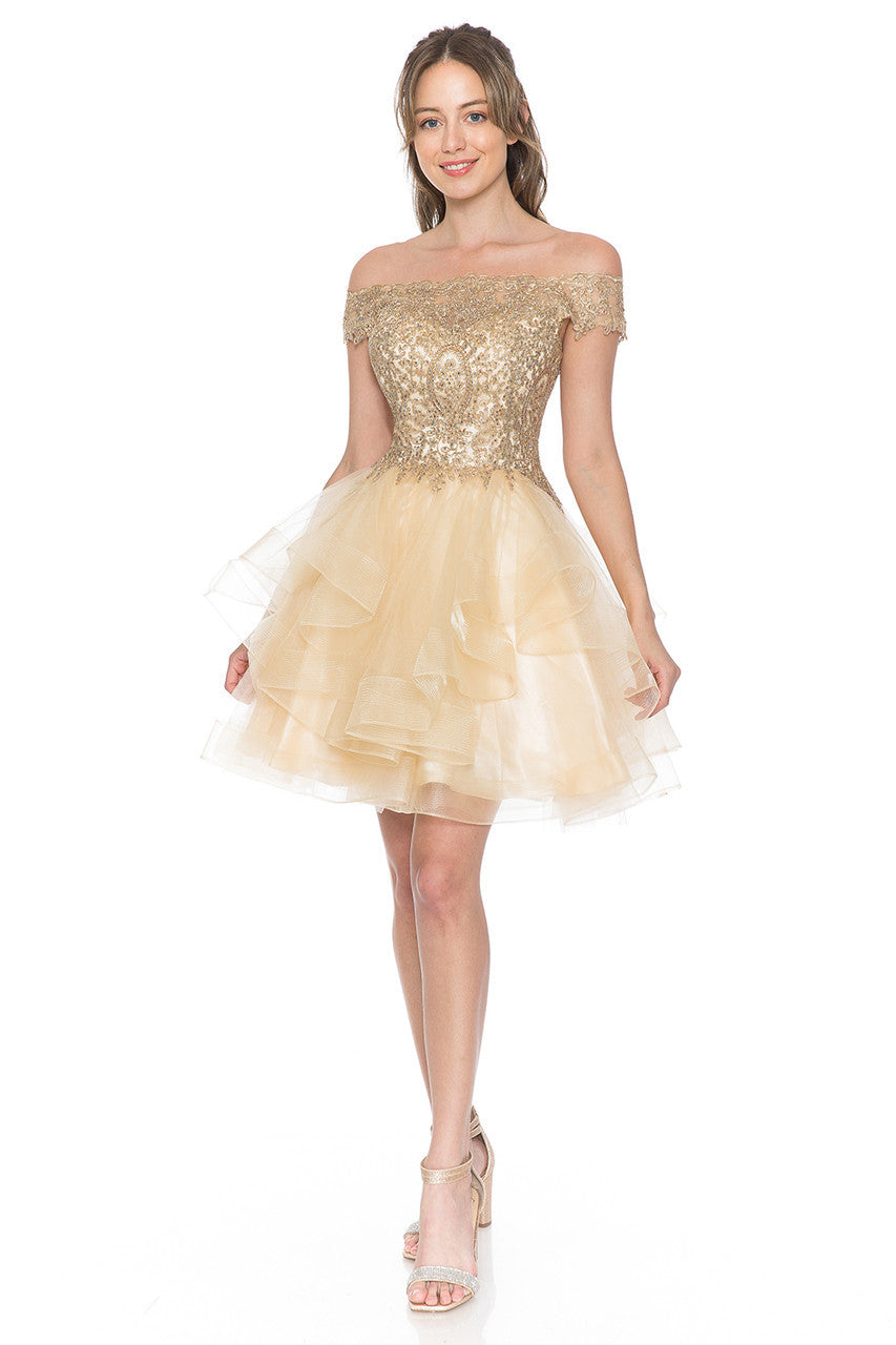 Short Off Shoulder Tiered Dress by Lenovia 8151 - product image 4
