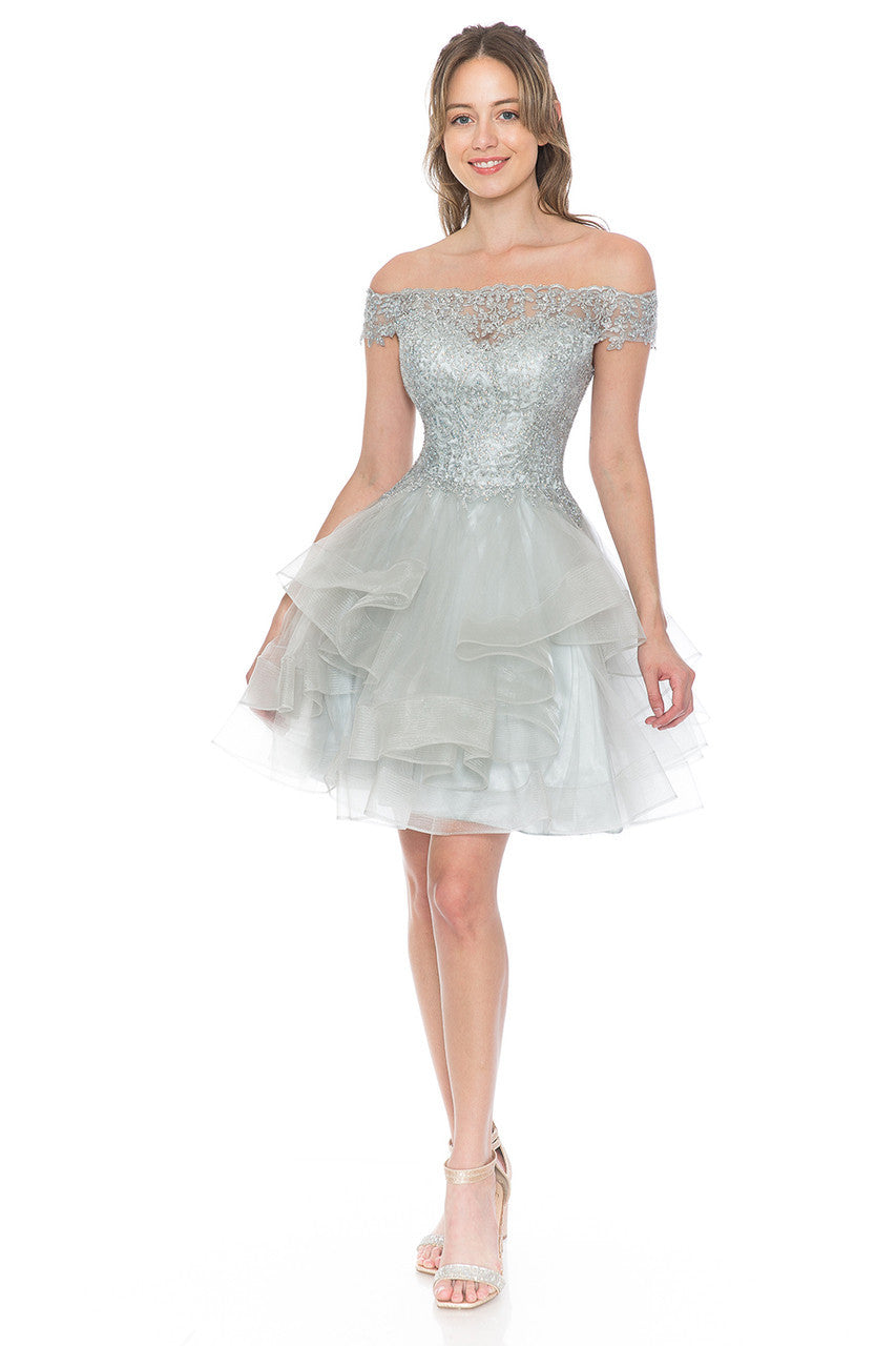 Short Off Shoulder Tiered Dress by Lenovia 8151 - product image 3