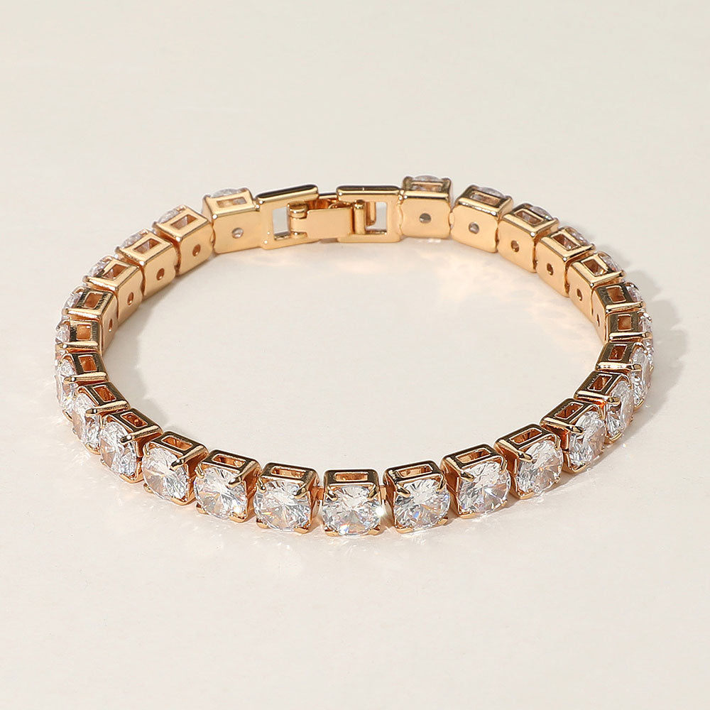 Round CZ Stone Tennis Chain Bracelet EVB316
