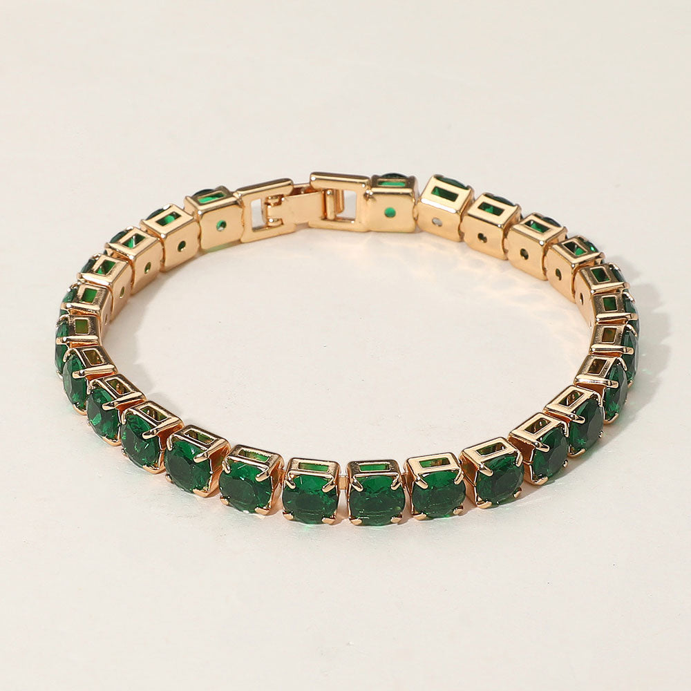 Round CZ Stone Tennis Chain Bracelet EVB316