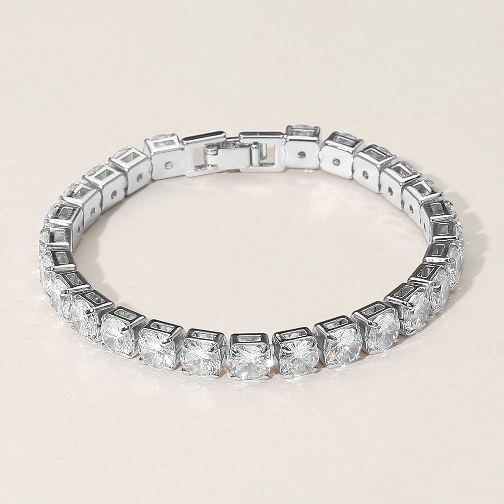 Round CZ Stone Tennis Chain Bracelet EVB316