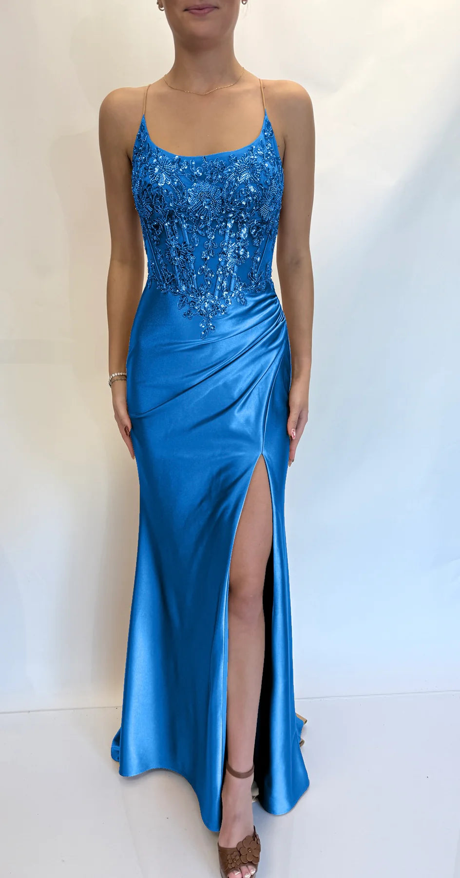 Clarisse 810708 - Applique Corset Prom Gown with Slit