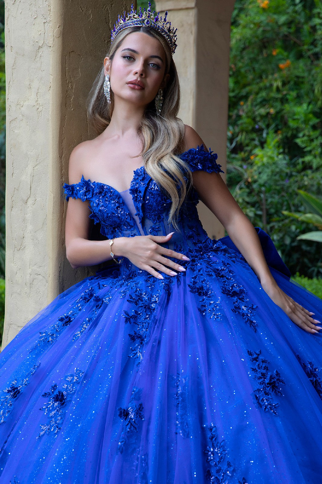 3D Floral Off Shoulder Ball Gown by GLS Gloria GL3521 - product image 3