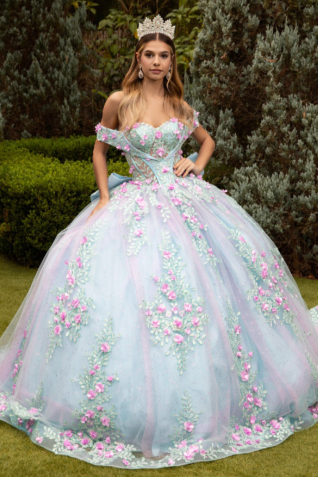 3D Floral Off Shoulder Ball Gown by GLS Gloria GL3523 - product image 5