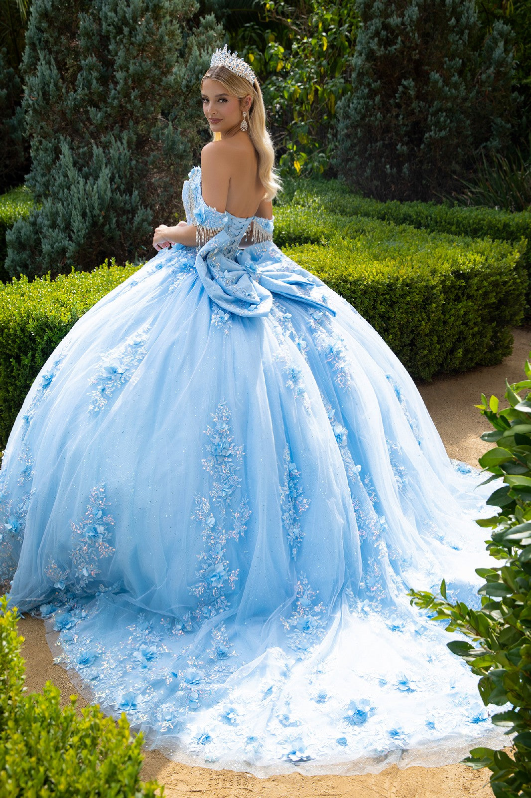 Off Shoulder Fringe Ball Gown by GLS Gloria GL3525 - product image 2