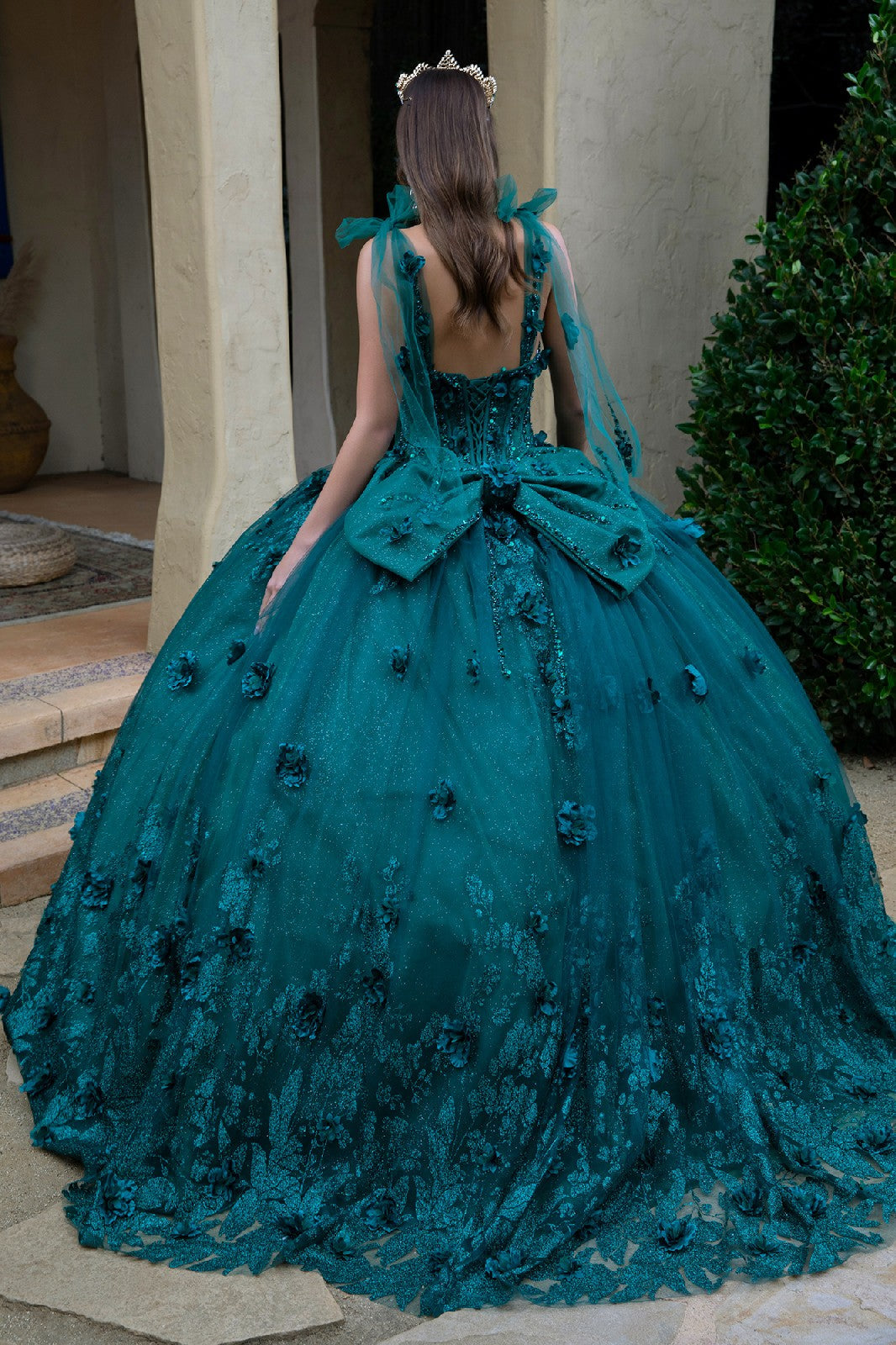 3D Floral Sleeveless Ball Gown by GLS Gloria GL3529 - product image 7