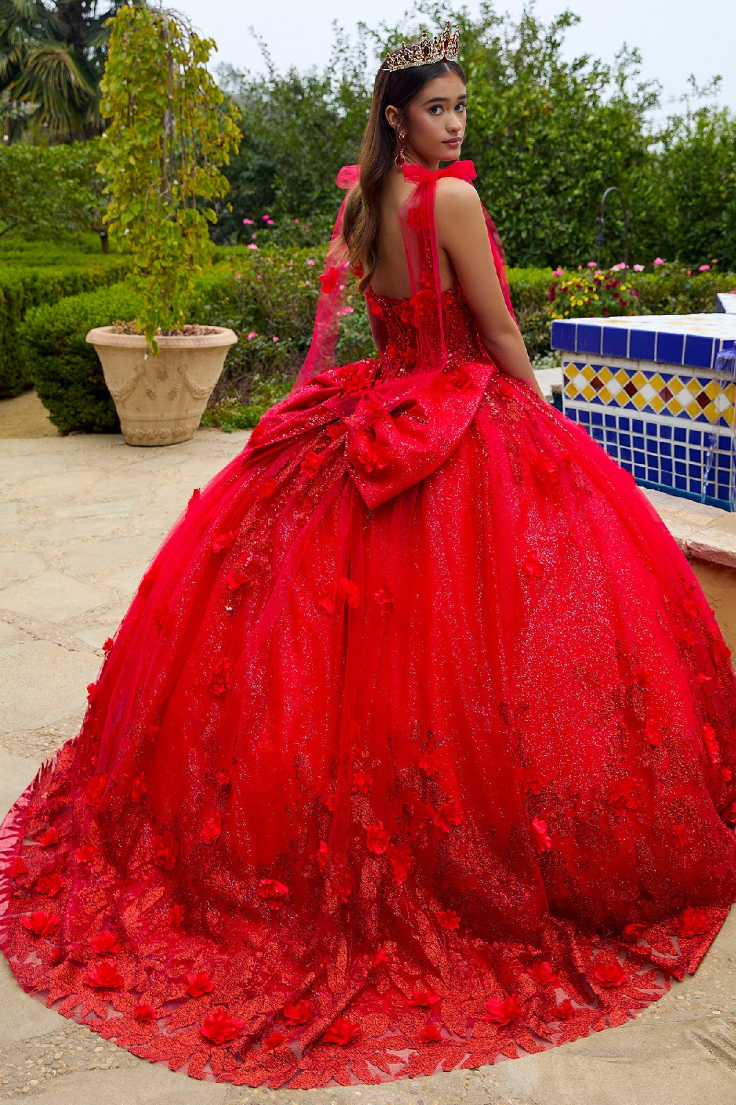 3D Floral Sleeveless Ball Gown by GLS Gloria GL3529 - product image 2