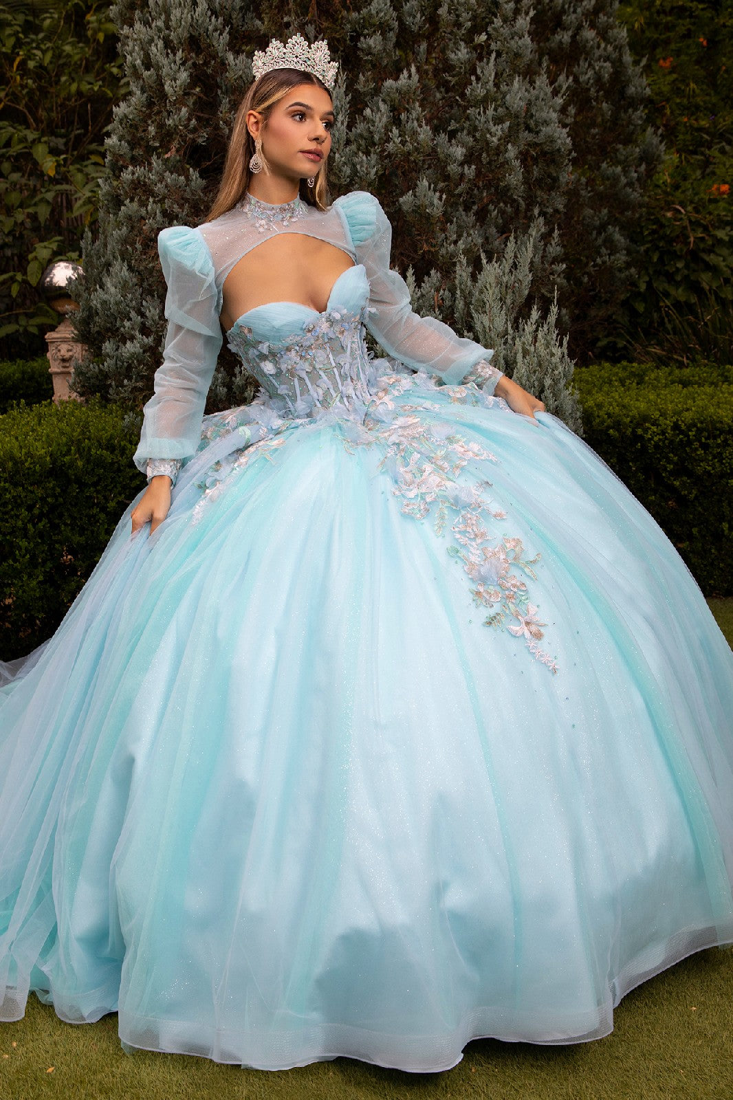 Applique Long Sleeve Ball Gown by GLS Gloria GL3577 - product image 5