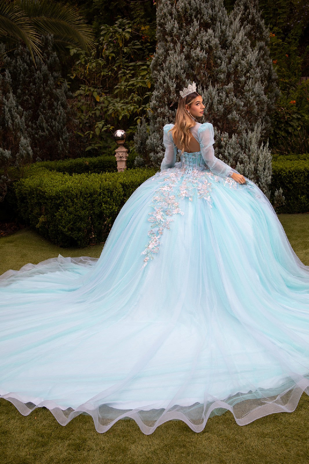 Applique Long Sleeve Ball Gown by GLS Gloria GL3577 - product image 2