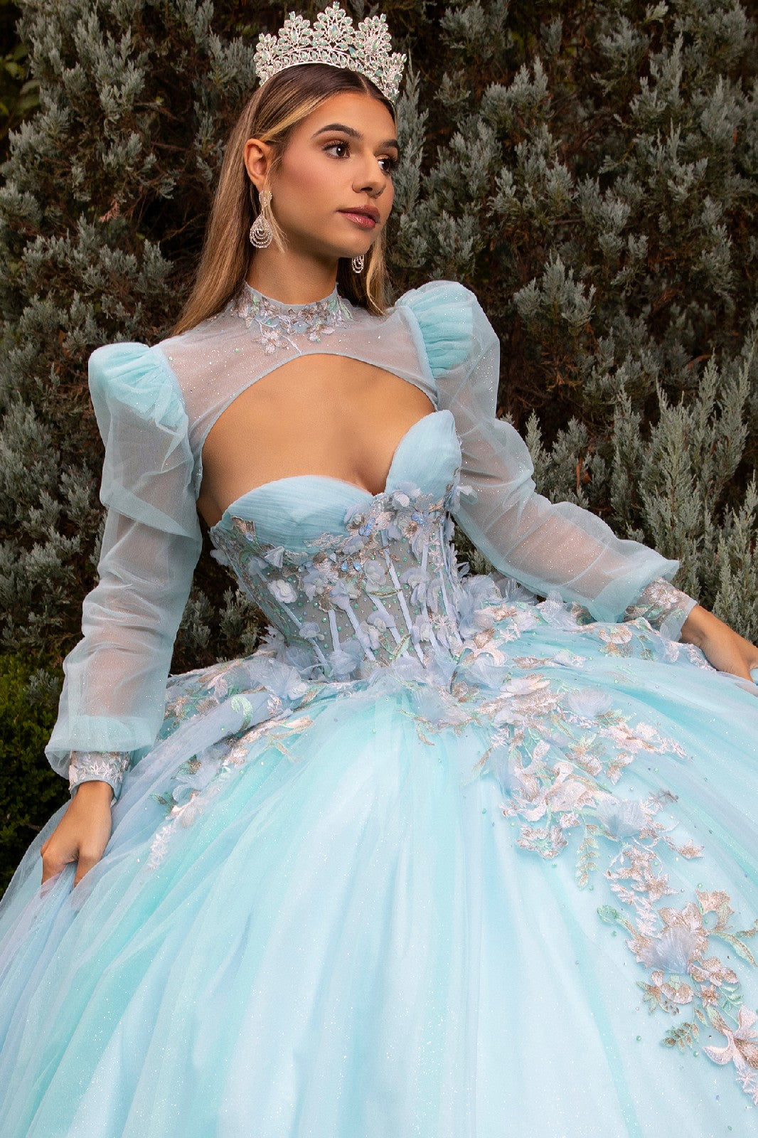 Applique Long Sleeve Ball Gown by GLS Gloria GL3577 - product image 3