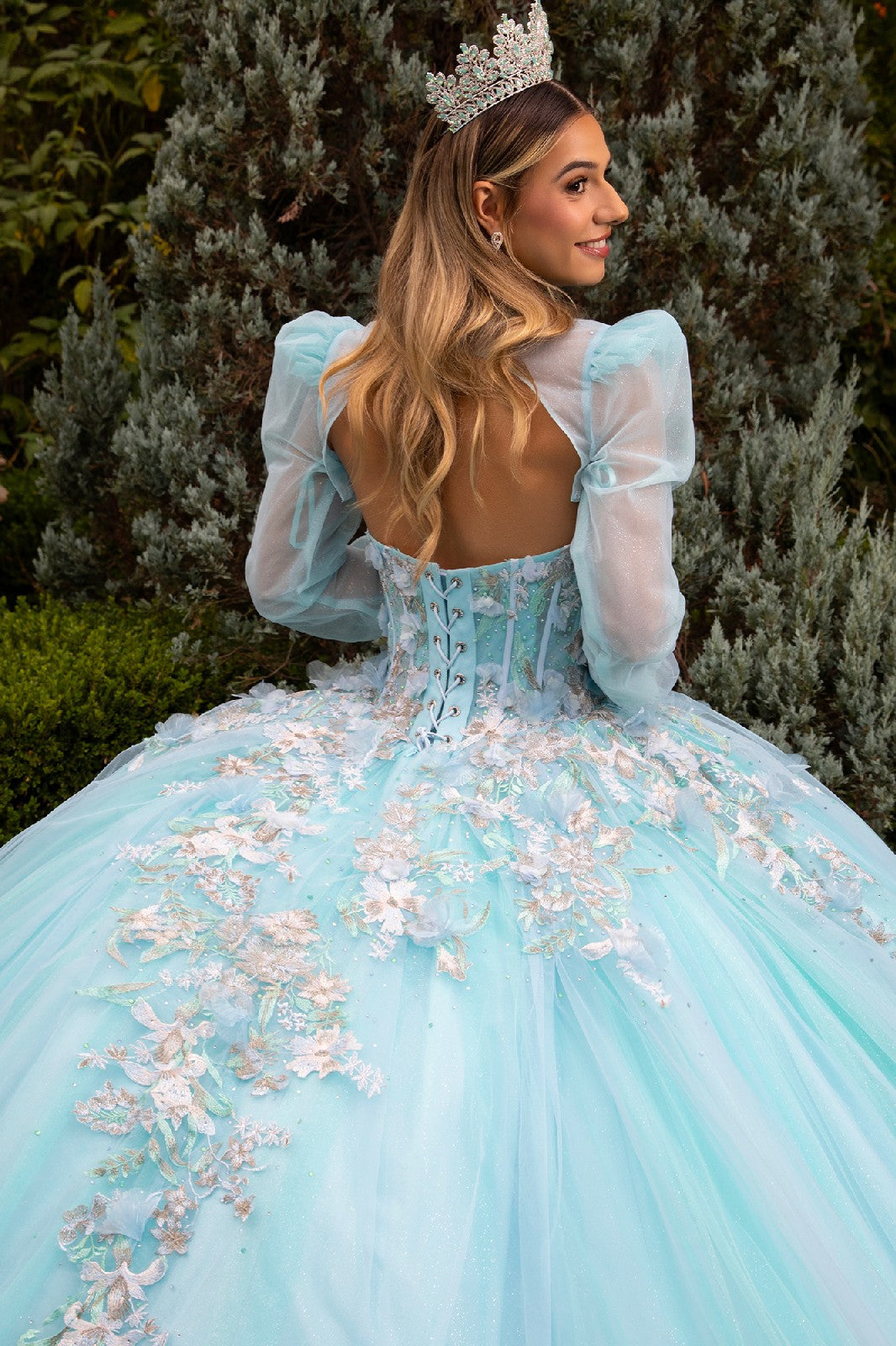 Applique Long Sleeve Ball Gown by GLS Gloria GL3577 - product image 4