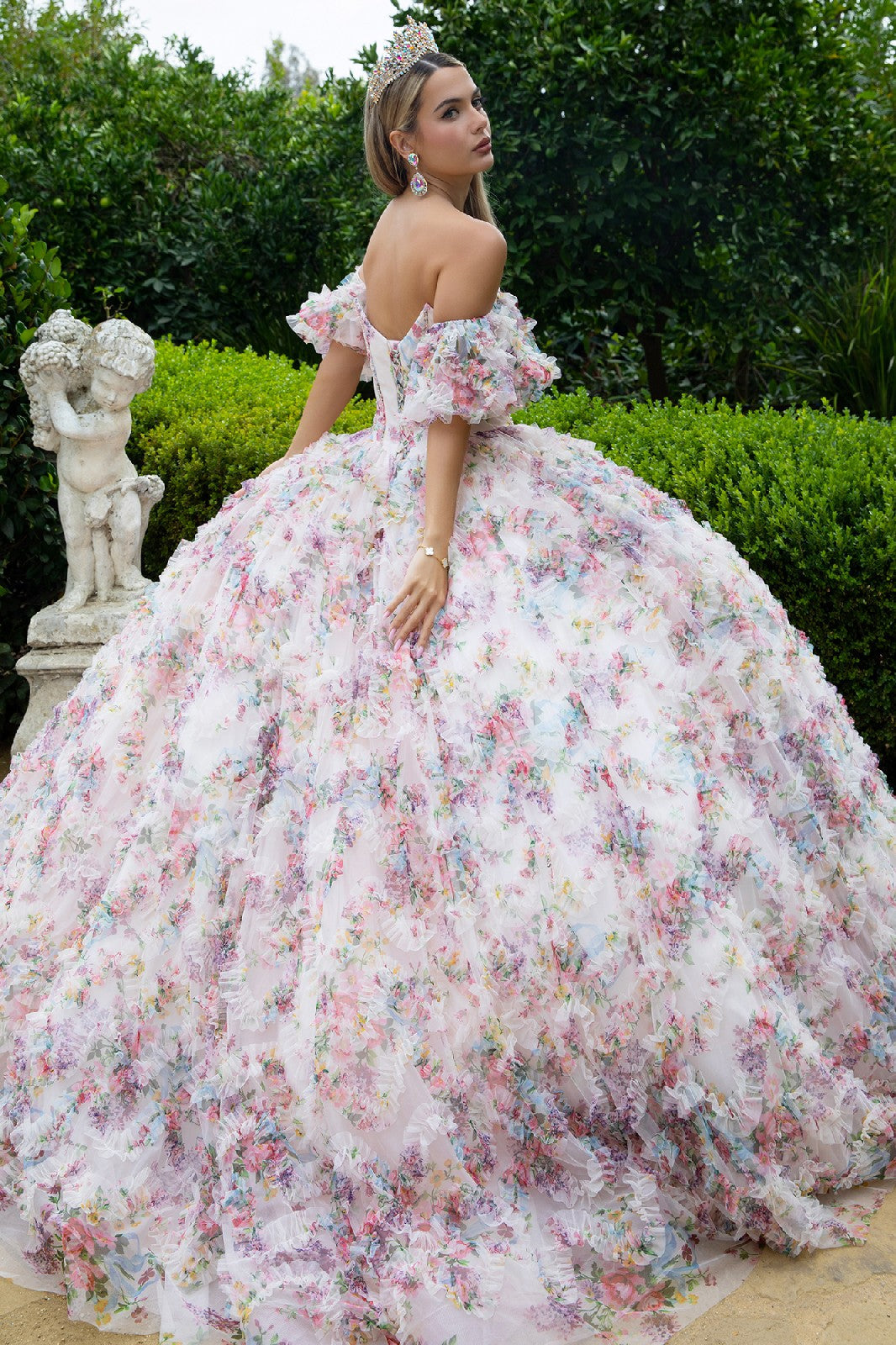 Print Off Shoulder Ball Gown by GLS Gloria GL3609 - product image 2