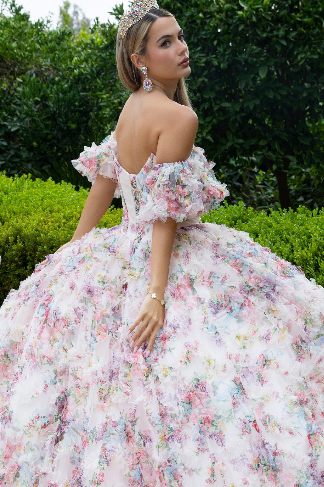 Print Off Shoulder Ball Gown by GLS Gloria GL3609 - product image 4