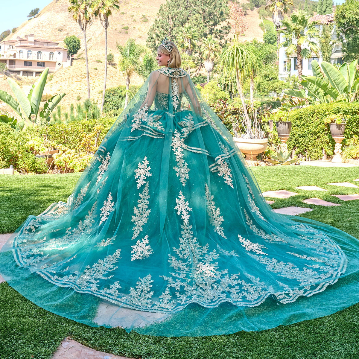 Strapless Cape Ball Gown by Elizabeth K GL3671 - product image 6